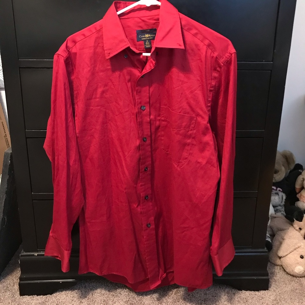 Men’s red button down